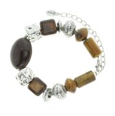 Armband met bruine keramieke kralen