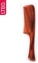 LTBD - bruine kam met handvat - gemarmerd bruin - 20 x 4 cm - licht gewelfd