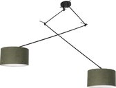QAZQA blitz - Moderne Hanglamp - 2 lichts - H 148.5 cm - Groen - Woonkamer