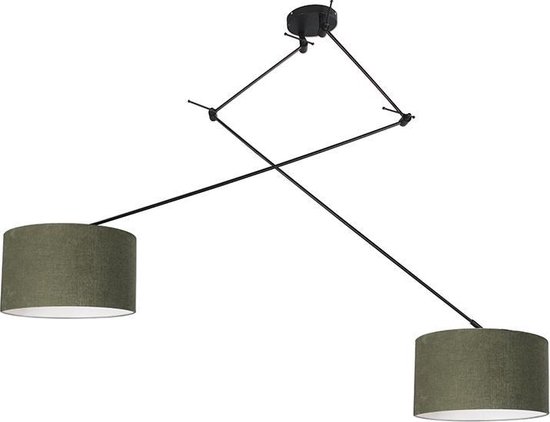 QAZQA blitz - Moderne Hanglamp - 2 lichts - H 148.5 cm - Groen - Woonkamer