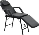 Draagbare Behandelstoel (INCL Anti Kras Vilt 16st) Kunstleer Zwart 185x78x76 cm - Pedicurestoel - Salonstoel