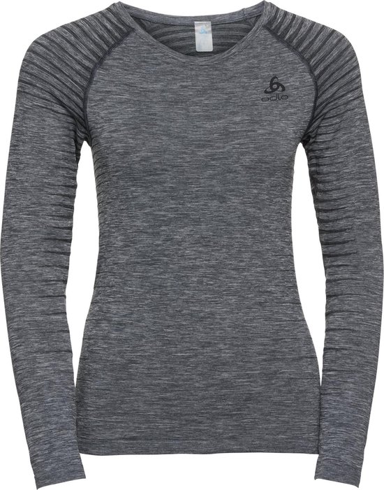 Odlo Bl Top Crew Neck L/S Performance Light Dames Sportshirt - Grey Melange - Maat XL