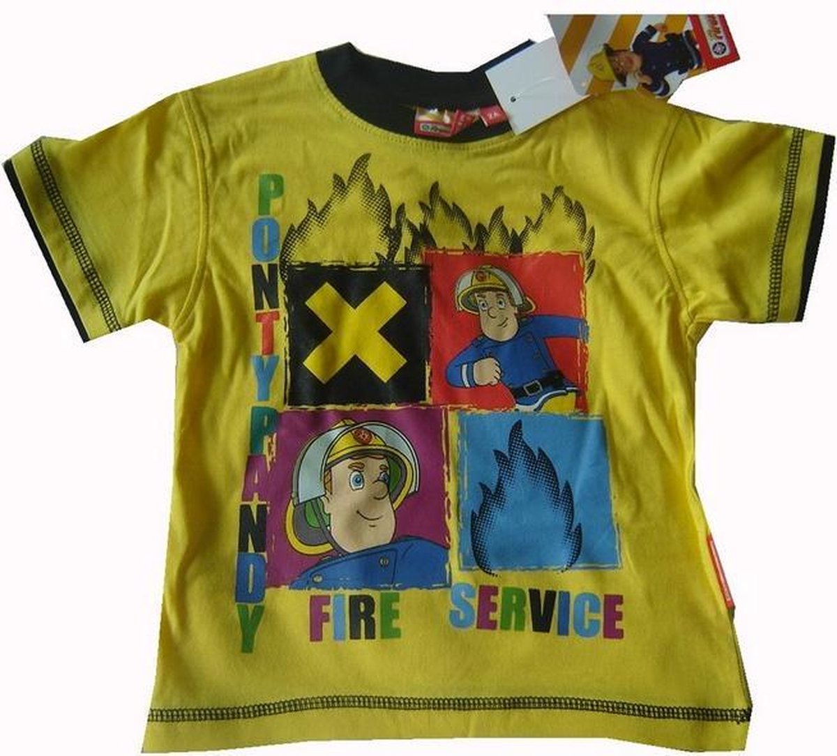 Geel t-shirt van Brandweerman Sam maat 86