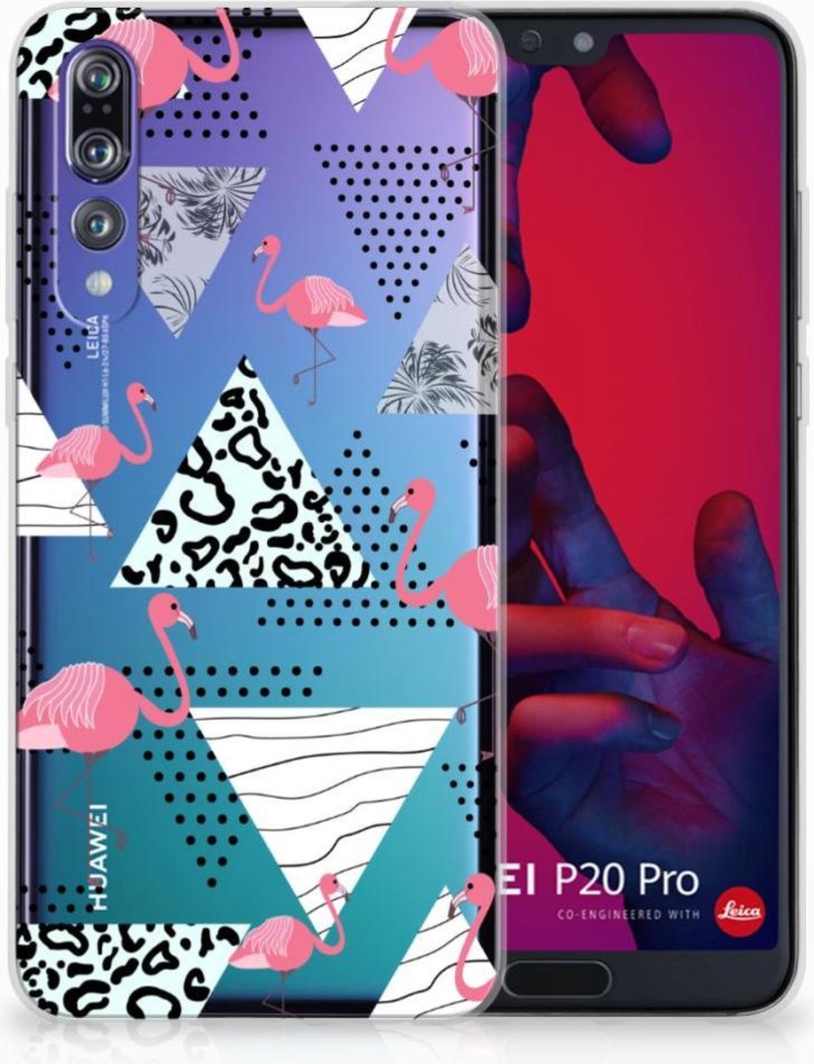Huawei P20 Pro TPU Hoesje Flamingo Triangle