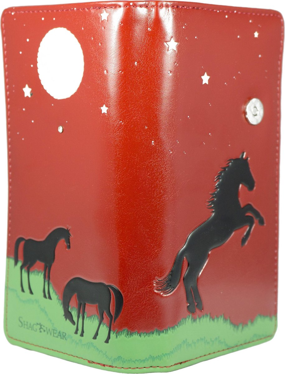 Shagwear Portemonnee Dames - Pasjeshouder - Portefeuille Dames - Kunstleer - Midnight Pony (0594Z)