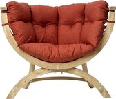 Amazonas Lounge Fauteuil Siena Uno - Hout - Terracotta kussens