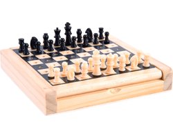 Reisschaak Hout – Pocket Chess 12 x 12 cm – Rubberwood Schaakbord met Opbergcompartiment – Koning 21 mm – Engelhart