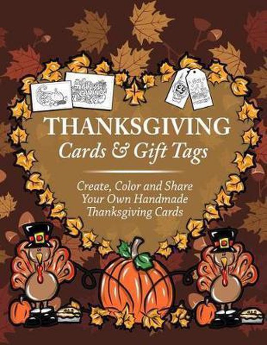 Fall Coloring Book of Cards- Thanksgiving Cards & Gift Tags