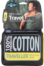 Sea to Summit Premium Cotton Liner Traveler Sheet Bag - Coton - Bleu - Droit + housse de coussin