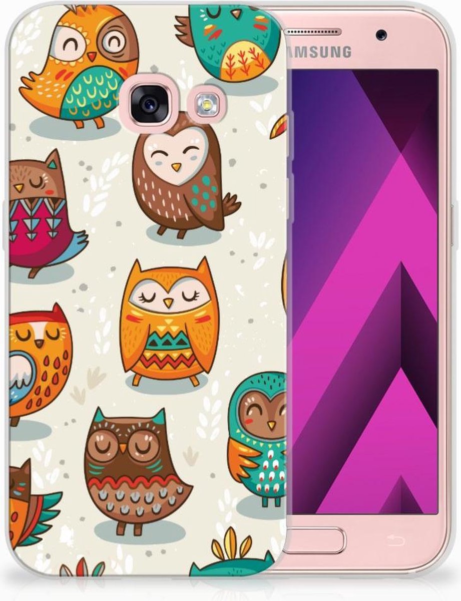 Samsung Galaxy A3 2017 TPU Hoesje Vrolijke Uilen