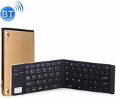 GK228 Uiterst dun opvouwbaar Bluetooth V3.0-toetsenbord, ingebouwde houder, ondersteuning voor Android / iOS / Windows-systeem (goud)