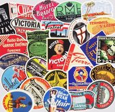 Vintage hotel stickers - 55 stuks - Oude hotel logo's  sticker pack