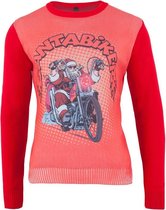 Kersttrui rood - popart - heren - Biker Santa L (52)