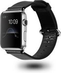 ROCK Leren bandje - Apple Watch Series 1/2/3/4 (38&40mm) - Zwart