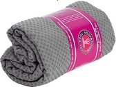 Yoga handdoek siliconen antislip grijs - 183x65 - Silicoon - 500 - Grijs