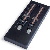 Bretels elastiek gestreept | Zwart/bruin