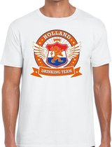 Wit Holland drinking team t-shirt heren M