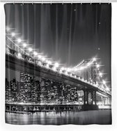 Wenko douchegordijn | Brooklyn Bridge| met automatische LED verlichting |180 x 200 | Textiel | incl ringen | anti-schimmel
