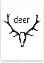 Textposters.com – Deer – zwart wit poster - woonkamer - slaapkamer – muurdecoratie – 30x40 cm