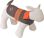Regenjas hond grijs oranje met reflectie 45cm