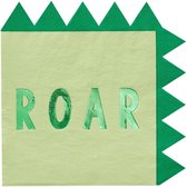 16 stuks - metallic groene dinosaurus papieren servetten - Roarsome - Ginger Ray