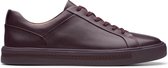 Clarks  Lage sneakers Dames - Aubergine Leather - Maat 41