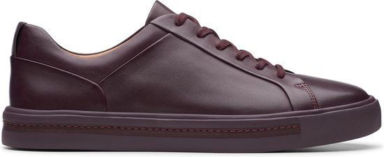 Clarks  Lage sneakers Dames - Aubergine Leather - Maat 41