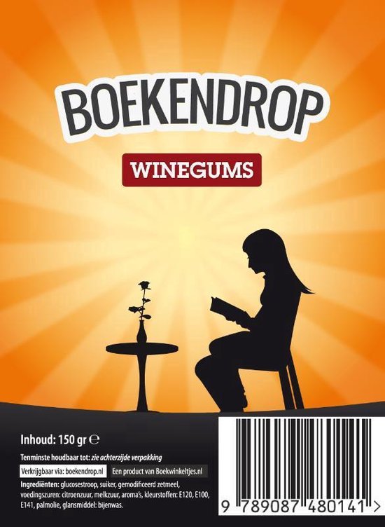 Cover van het boek 'Boekendrop, doos met 12 zakjes winegums'
