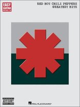 Boek "Red Hot Chili Peppers Greatest Hits" met rood ster-logo op grijze en groene achtergrond.