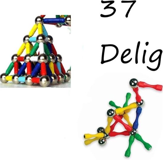 Trein Score hardwerkend Magneetpuzzel 3D – 37 Delig Puzzel – Magnetisch Spel – Maak Vormen met  Magneten | bol.com