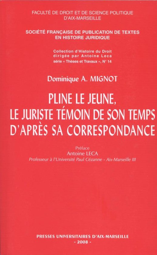 Histoire du droit - Pline le Jeune, le juriste témoin de so ... - cover
