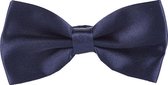 Fako Fashion® - Vlinderstrik - Vlinderdas - Satijn - 12.5cm - Navy Blauw