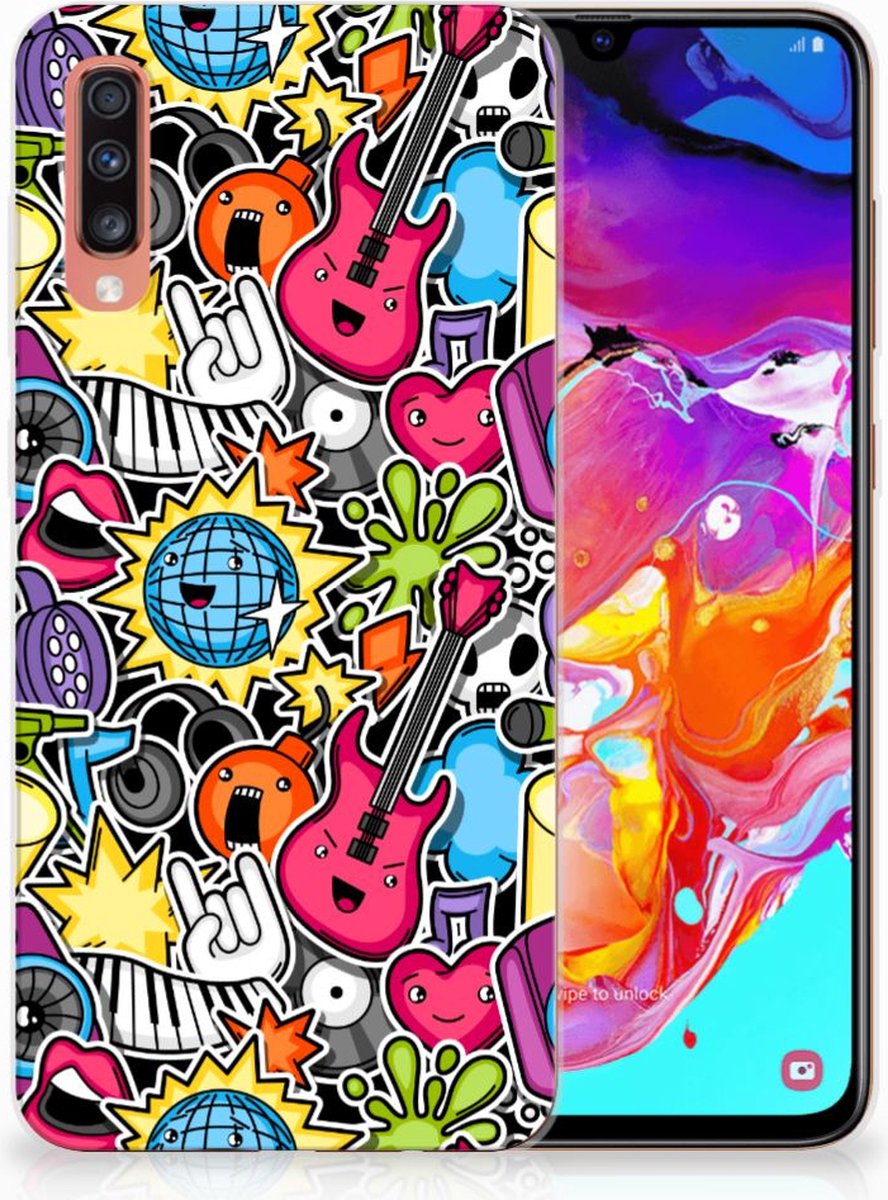 TPU Hoesje voor Samsung Galaxy A70 Silicone Back Cover Punk Rock