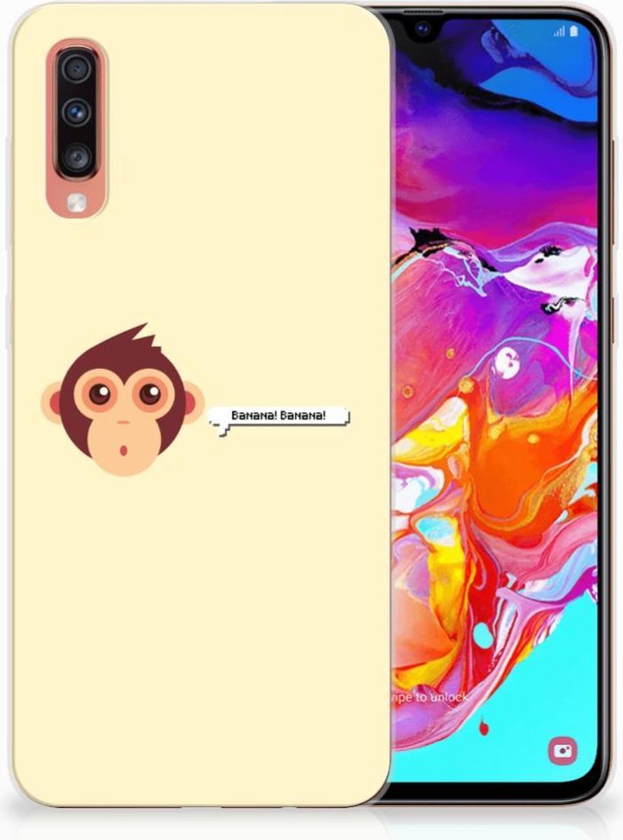 Samsung Galaxy A70 Telefoonhoesje met Naam Monkey