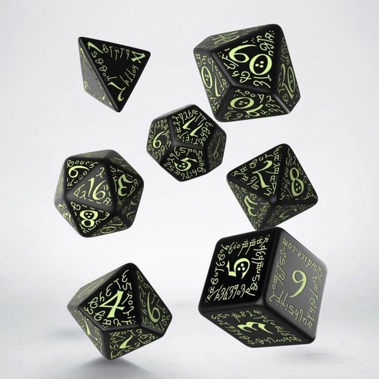 Afbeelding van het spel Elvish Black & glow-in-the-dark Dice Set