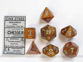 Chessex Glitter Goud/Zilver Polydice Dobbelsteen Set (7 stuks)