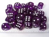 Chessex Translucent Purple/white D6 12mm Dobbelsteen Set (36 stuks)