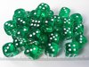Afbeelding van het spelletje Chessex dobbelstenen set, 36 6-zijdig 12 mm, transparant groen