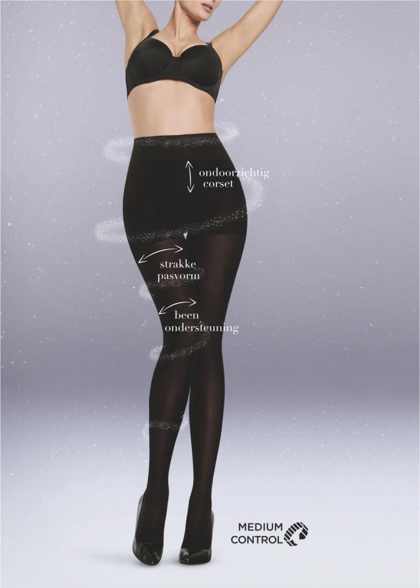Penti Siluet Opaque Shaping Panty 50 Denier - ZWART - Maat XL