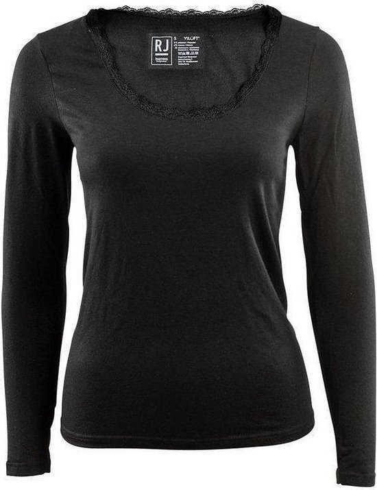 Statistisch Aangepaste emotioneel RJ Bodywear Dames Shirt Lange Mouw Thermo Kant zwart mt XL | bol.com