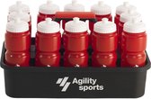 Agility Sports Bidonkrat - bidon - inclusief 12 bidons - rood
