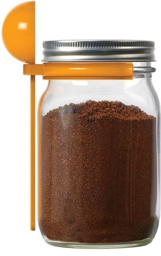 Jar Ware Koffie met Lepel - Voor Mason Jars - Herbruikbare & Universele - Oranje