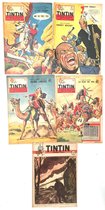 Tintin (Kuifje) Bladen - Franstalig - 5 Stuks