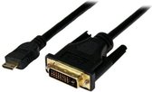Microconnect HDCPDVIDD, 1 m, HDMI Type C (Mini), DVI-D, Mâle, Mâle, Droit