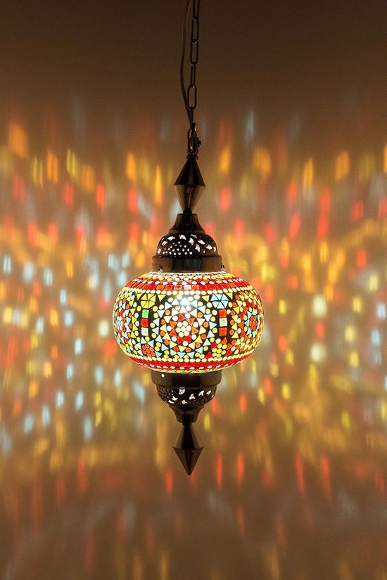 slecht humeur Mew Mew is er Hanglamp - multicolour - glas - mozaïek - Marokkaanse lamp - oosterse lamp  - Zenique. | bol.com