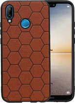Bruin Hexagon Hard Case voor Huawei P20 Lite