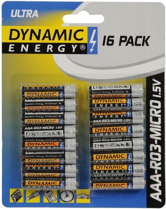 Dynamic Energy Batteries Ultra R03 Aaa Zinc 16 pièces | bol.com