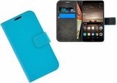 Turquoise Lederlook Bookcase Wallet Telefoonhoesje voor Huawei Mate 9