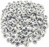 1000 stuks alfabetkralen wit rond / letters