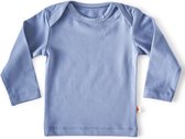 Little Label - baby shirt lange mouw - medium blue - maat: 74 - bio-katoen